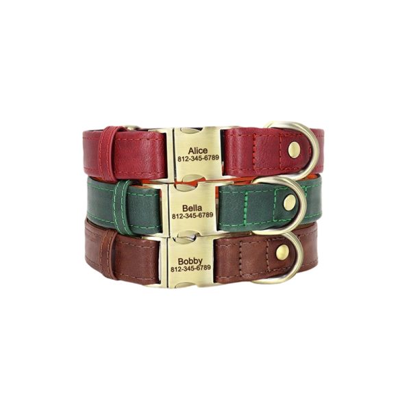 Customized pet leather dog collar